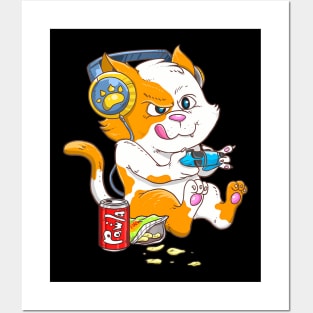 Cat Gaming Cat Kawaii Video Games  Gamer Posters and Art